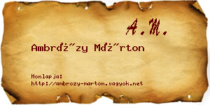 Ambrózy Márton névjegykártya